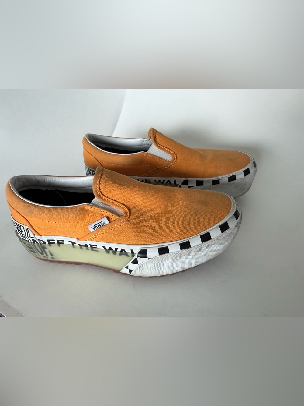 Vans Classic Slip-On Stacked sneakers in the Bright Marigold color size 7